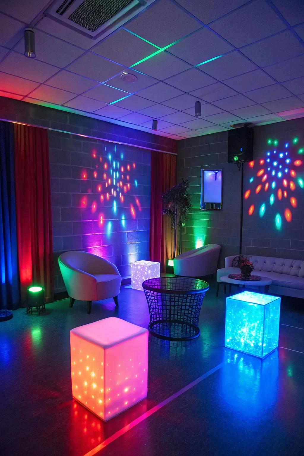 Change the mood of your room with multicolored LEDs.