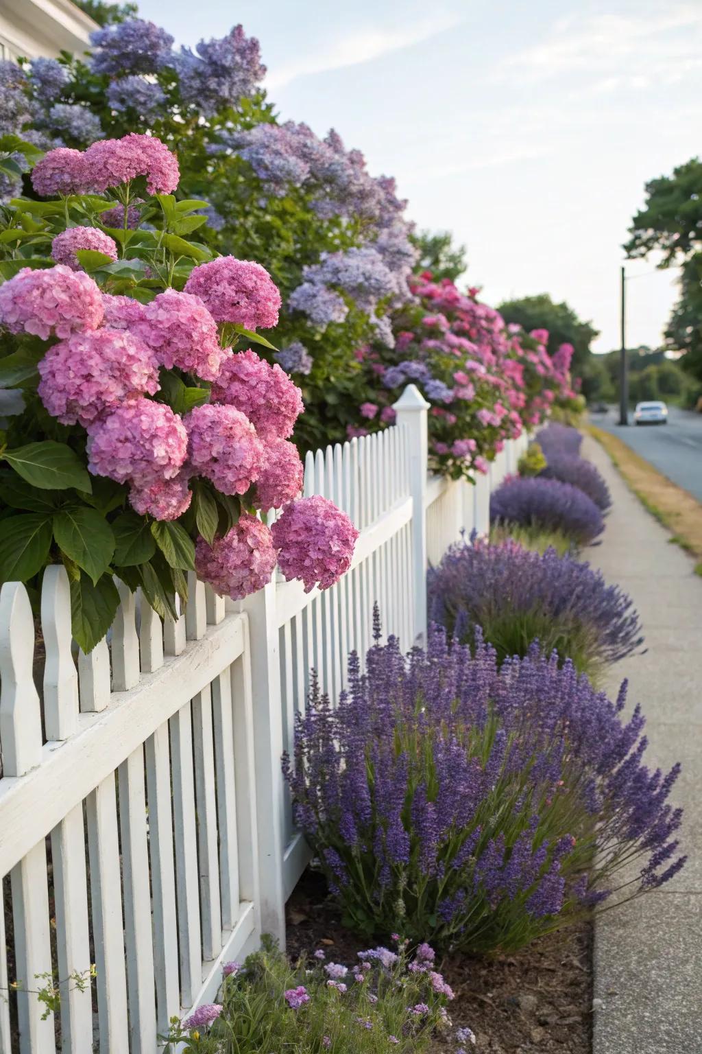 Brilliant flowers introduce a lively burst of color and allure to any fence line.