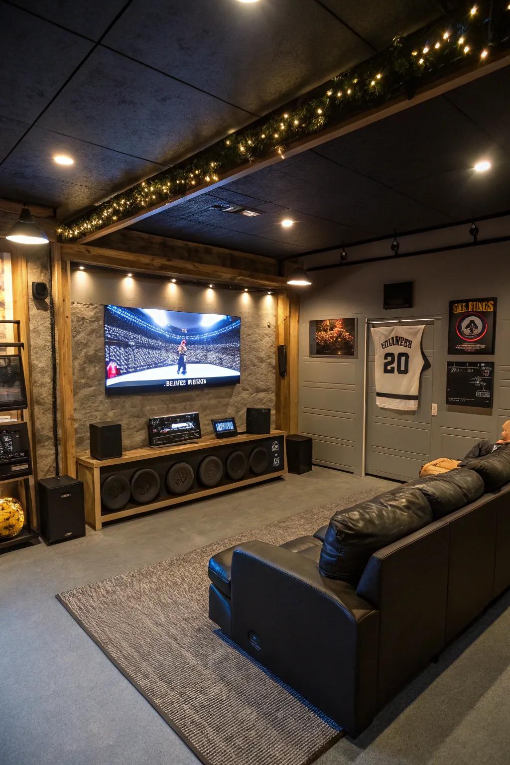 Enjoy a cinematic experience right from your garage.