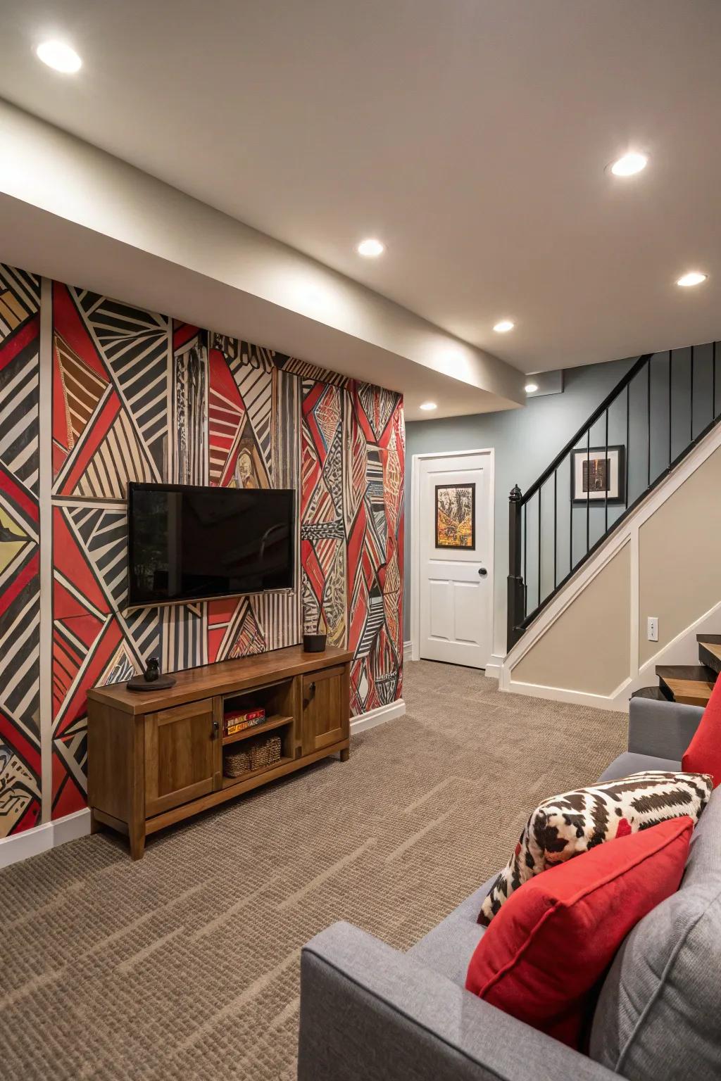 Add character with a bold accent wall.