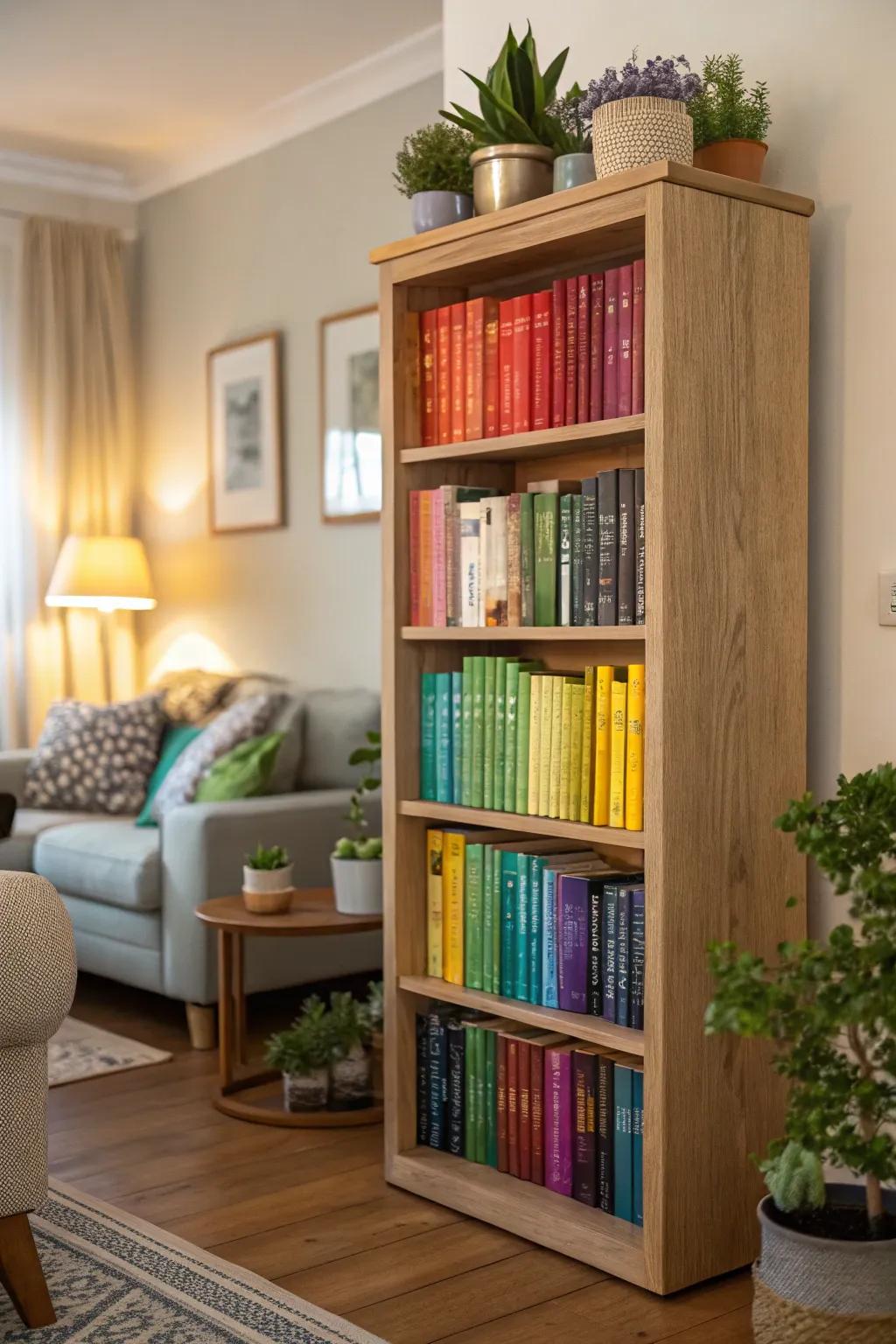 Corner bookshelves make the most of every inch.