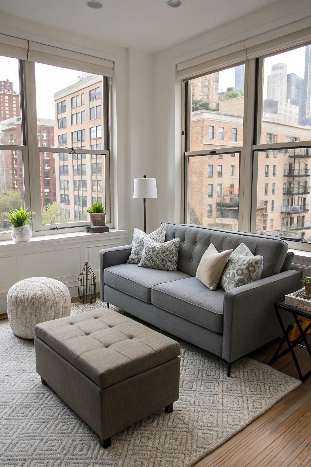Multipurpose furniture is essential when you're working with limited space.