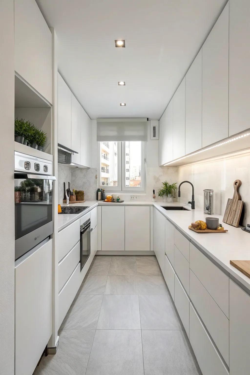 Sleek and simple: the beauty of a minimalist white kitchen.