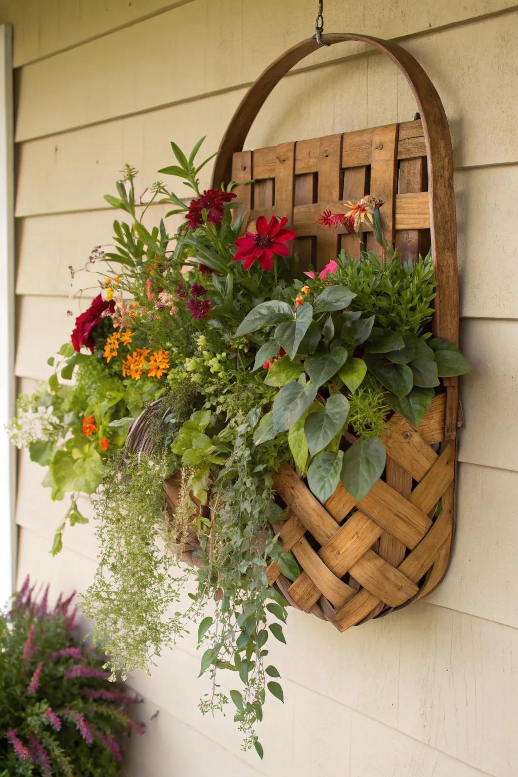 Embrace the outdoors inside with a feed sack filled with vibrant florals.