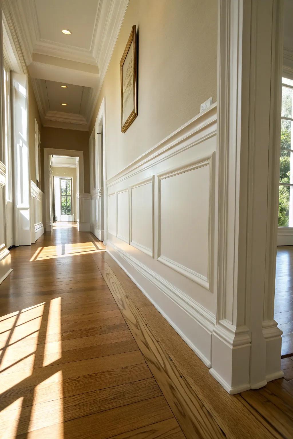 Simple baseboard trim adds elegance to corners