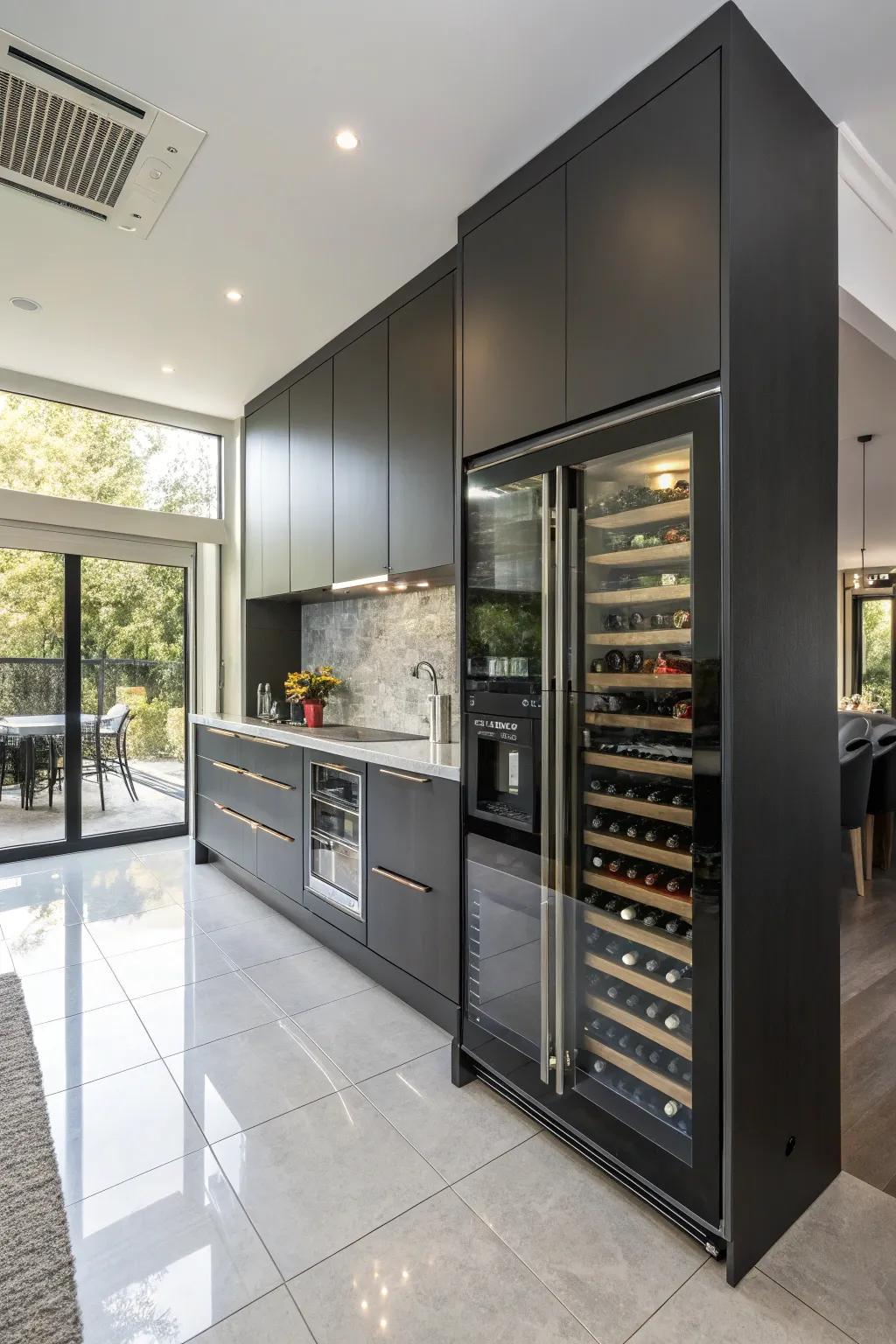 Enjoy perfectly chilled wines with an integrated wine cooler.