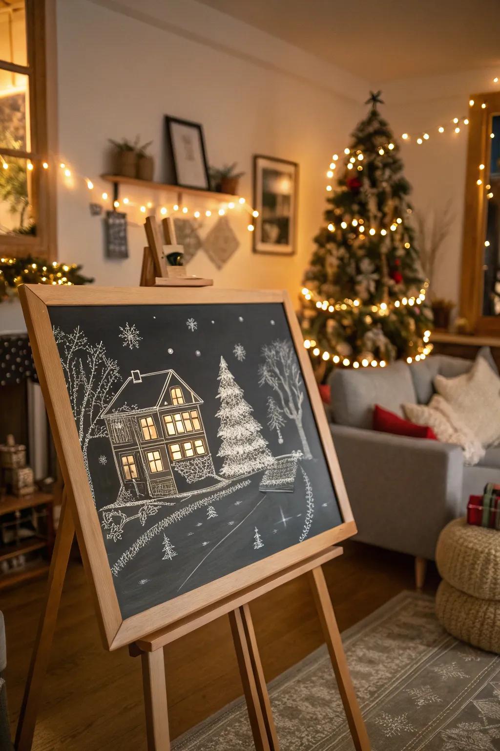 Capture the spirit of winter with a twinkling town design.