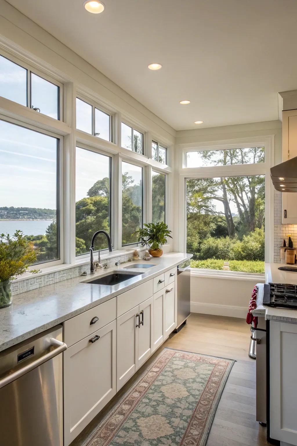 Interior windows can open up your kitchen and improve natural light.