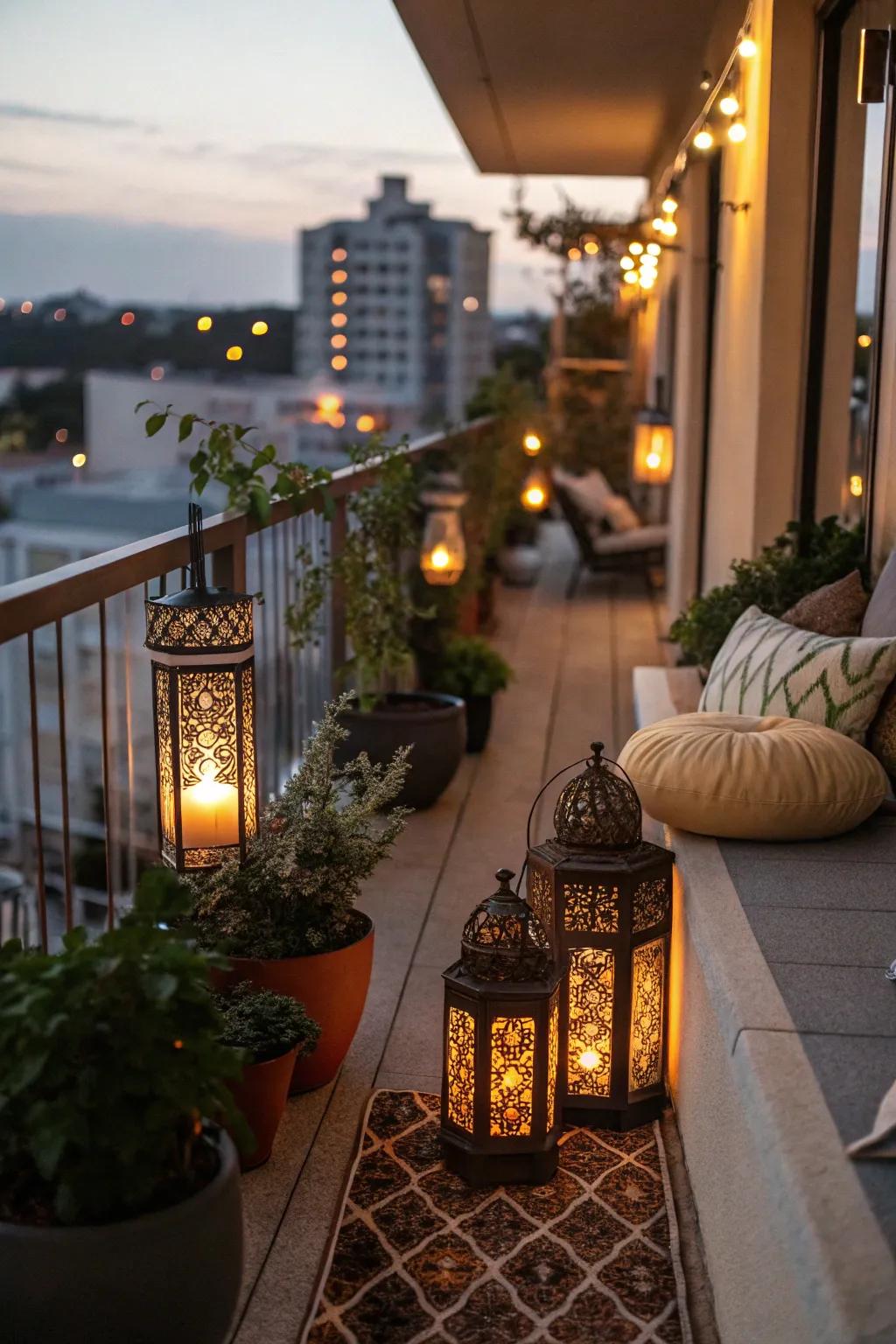 Ornamental lights add an exotic and magical touch to outdoor spaces.