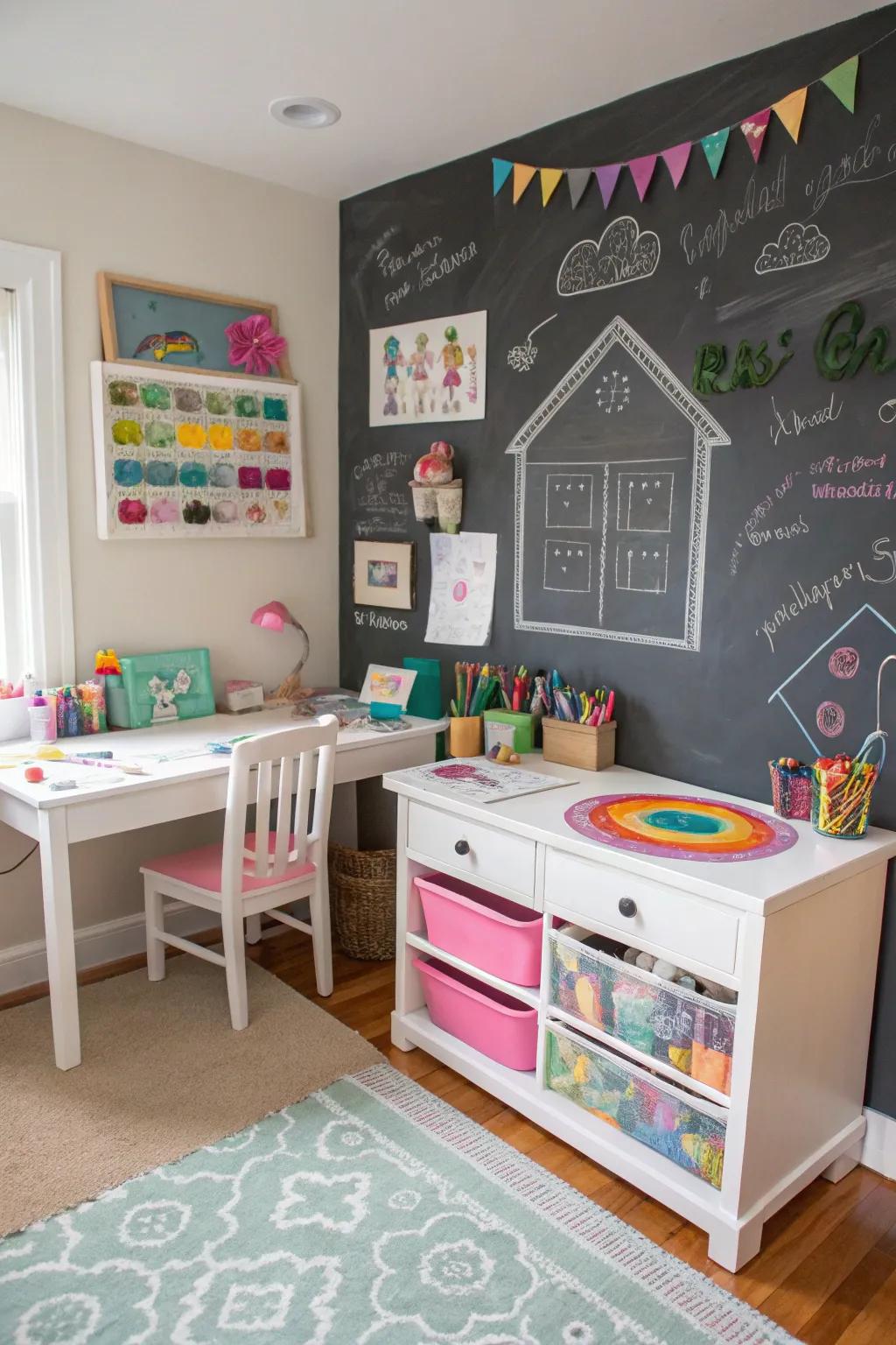 A room designed for creative expression and creativity.