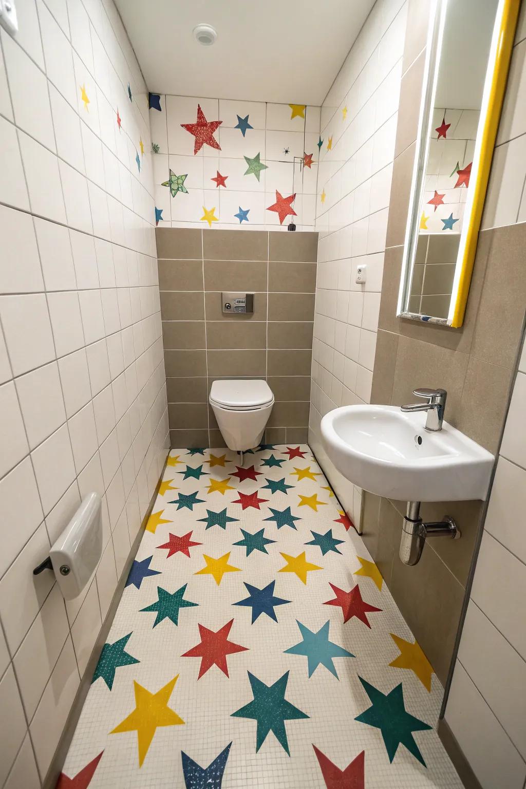 Unique tiles add a whimsical touch of fun.