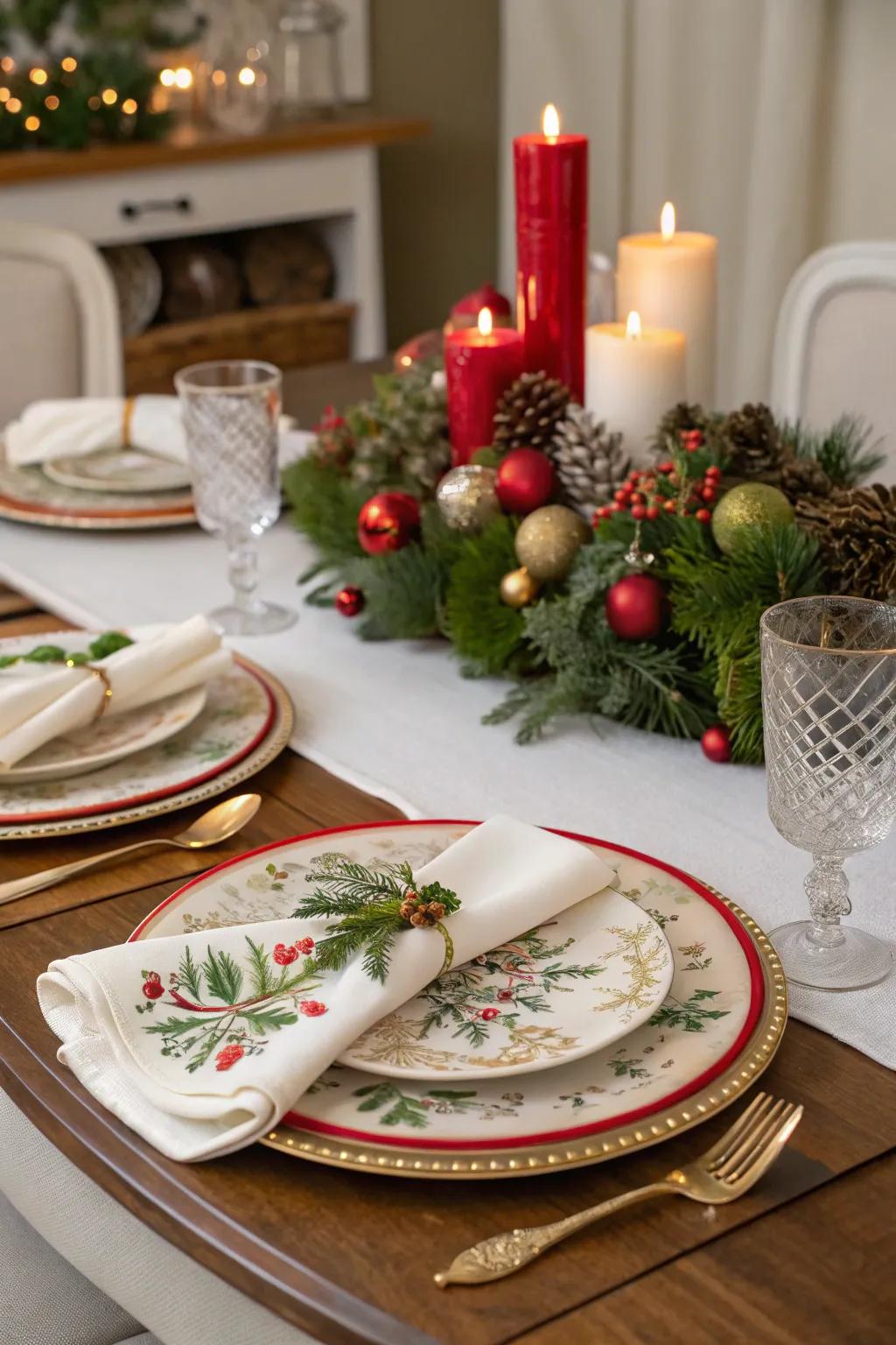 An elegant table setting ready for a festive feast.