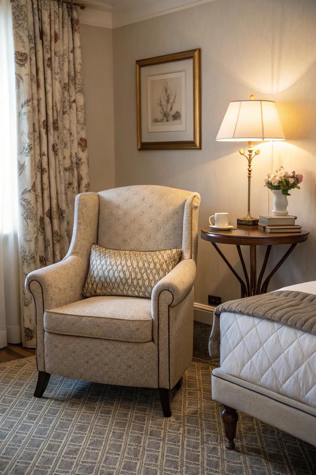 Upholstered armchairs offer comfort and style in one package.