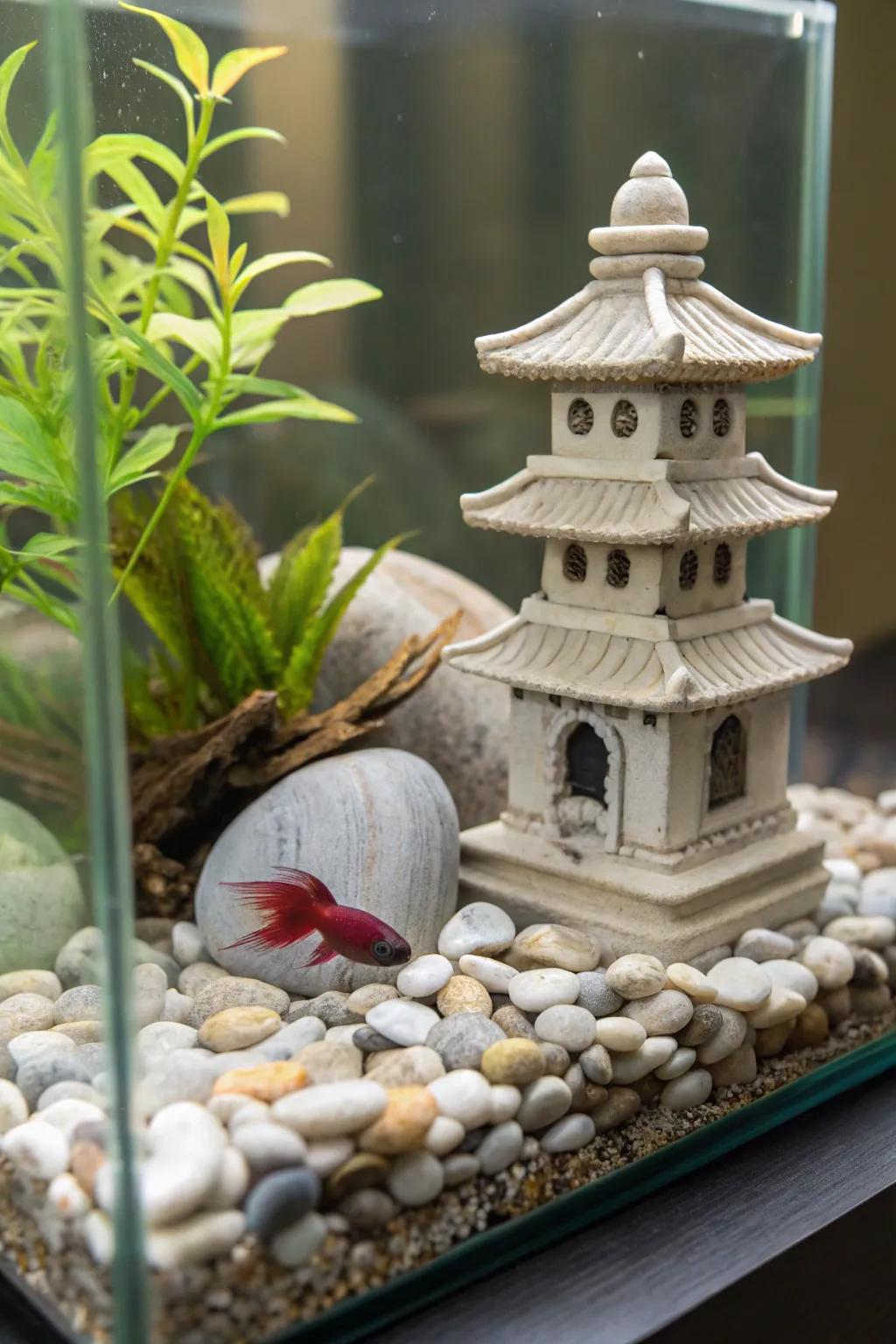 Bring tranquility with a Zen garden-inspired tank.