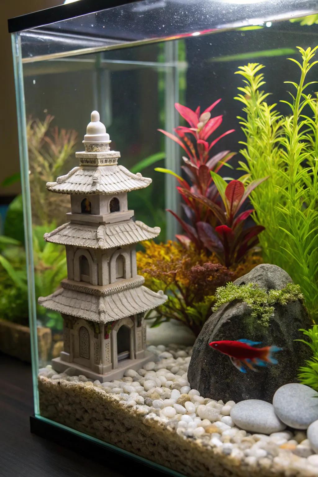 Cultural accents bring a unique charm to your aquarium.