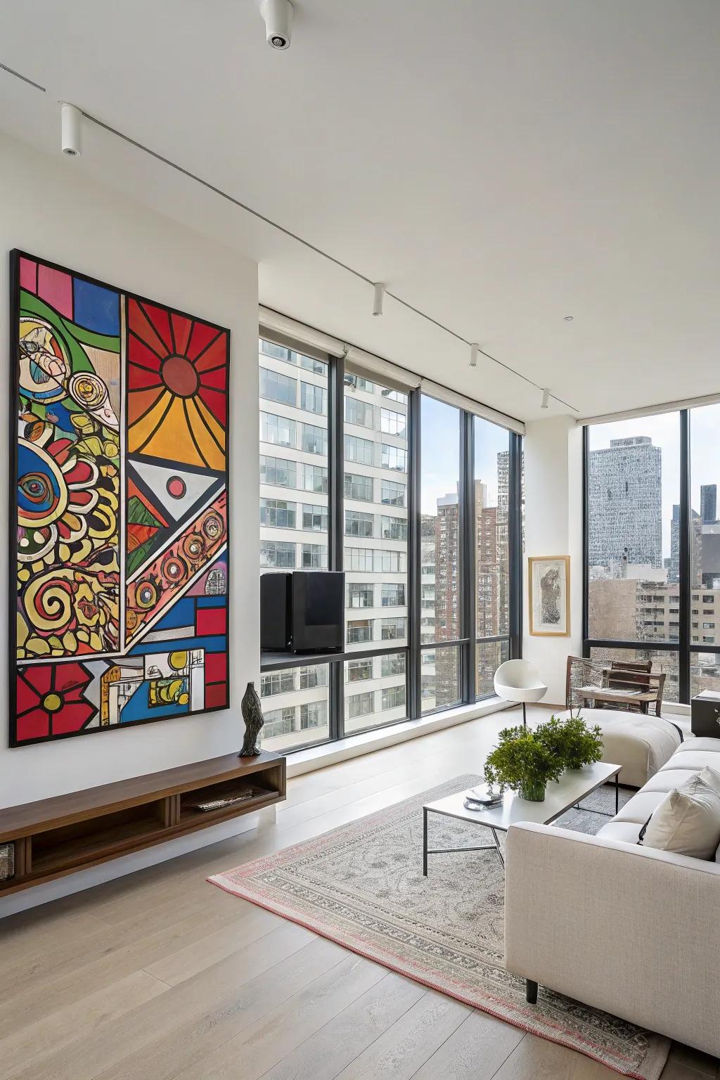 Make a bold statement with large art.