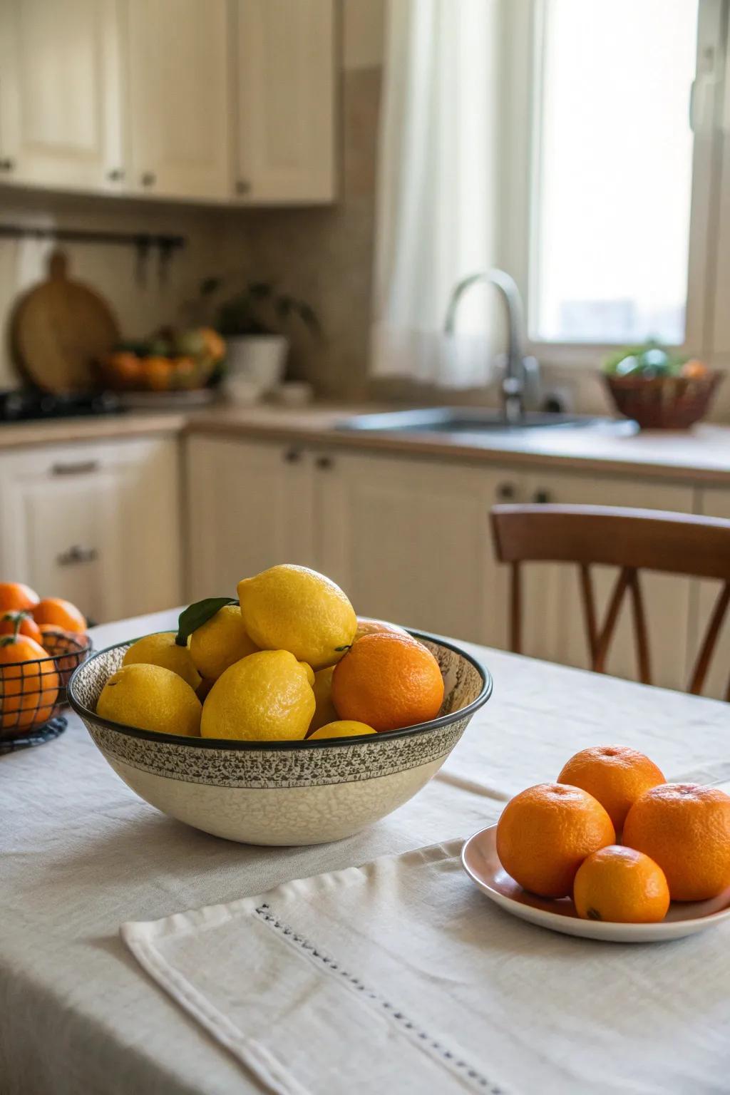 Citrus fruits add color and fragrance.