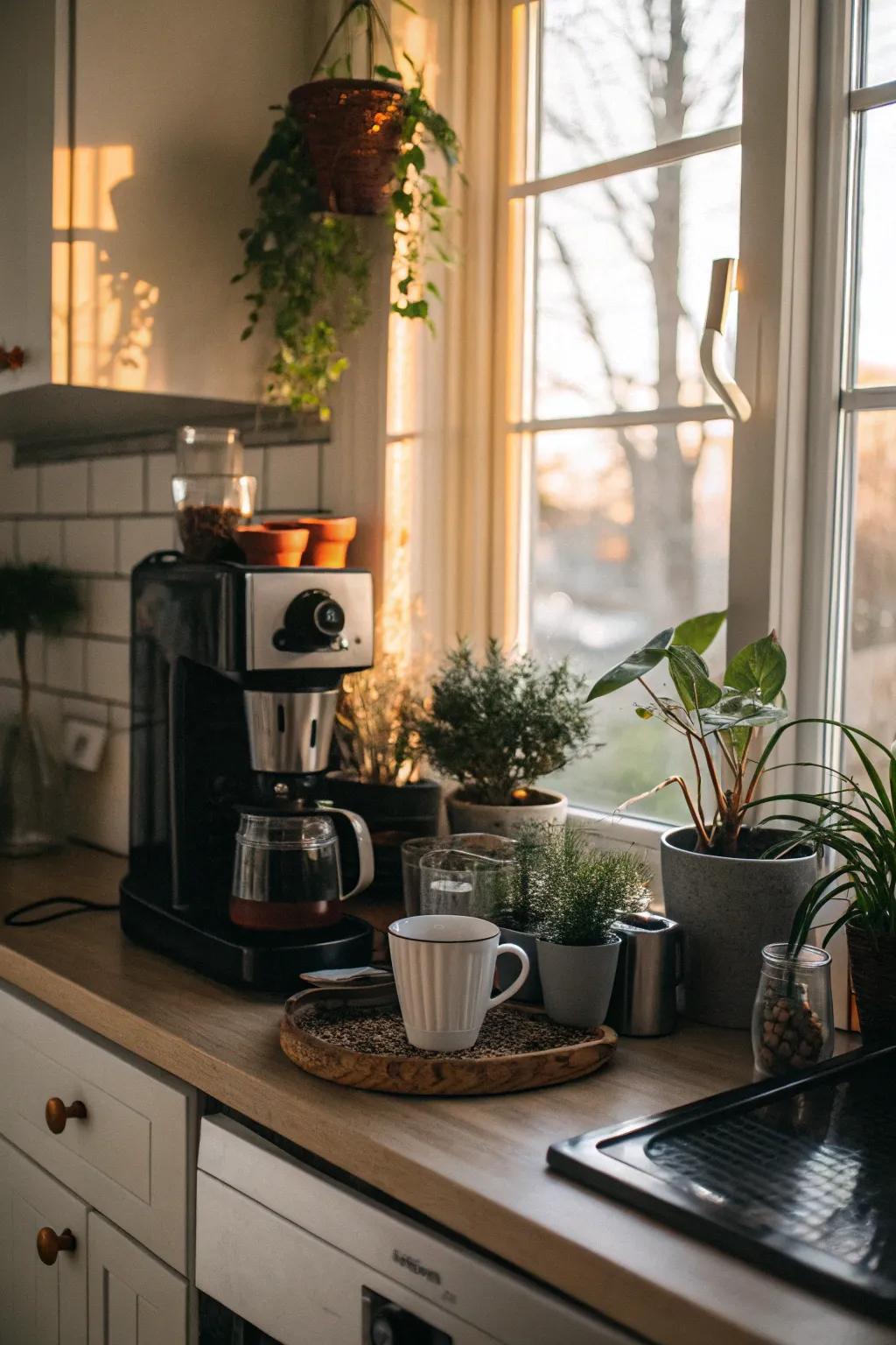 A coffee nook with a view for a peaceful start.