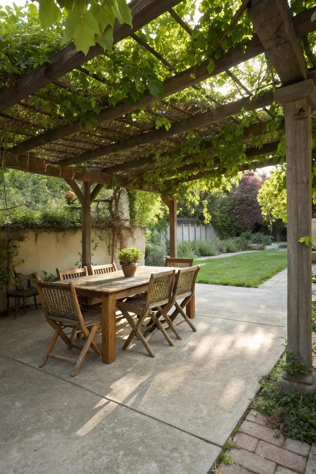 Pergolas offer shade and style to your patio.