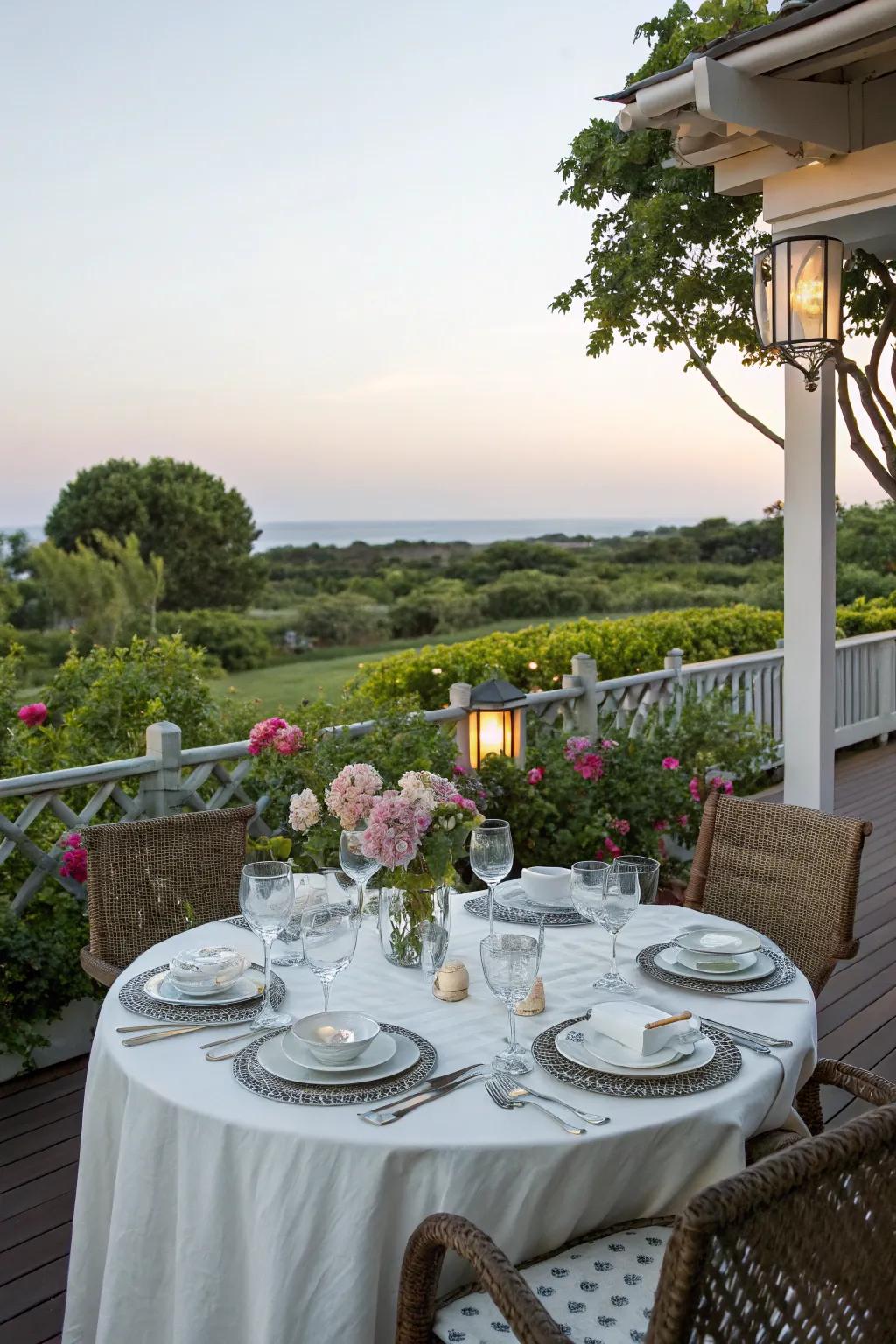 Establish an inviting dining area on your deck for meals under the sky.