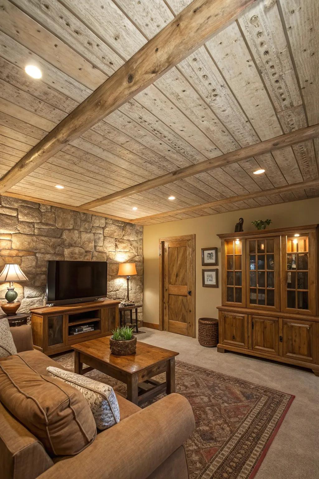 Textured ceilings add depth and character to any room.