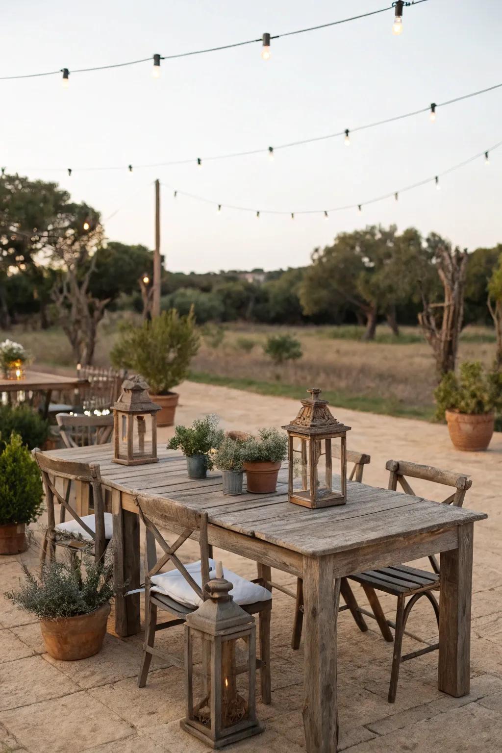 Unrefined lumber accents infuse warmth and credibility.