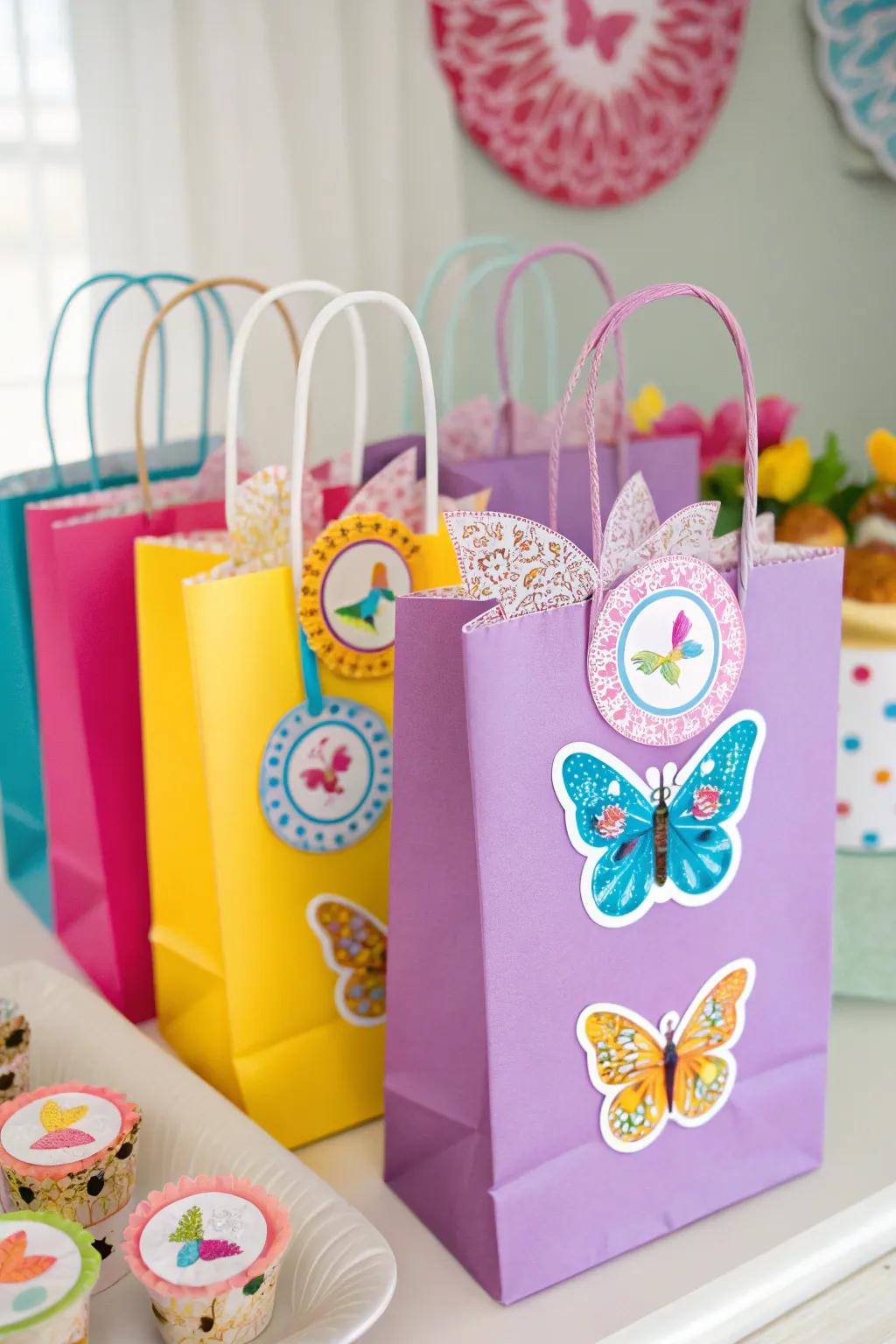 Whimsical wings-themed party bags that enchant.
