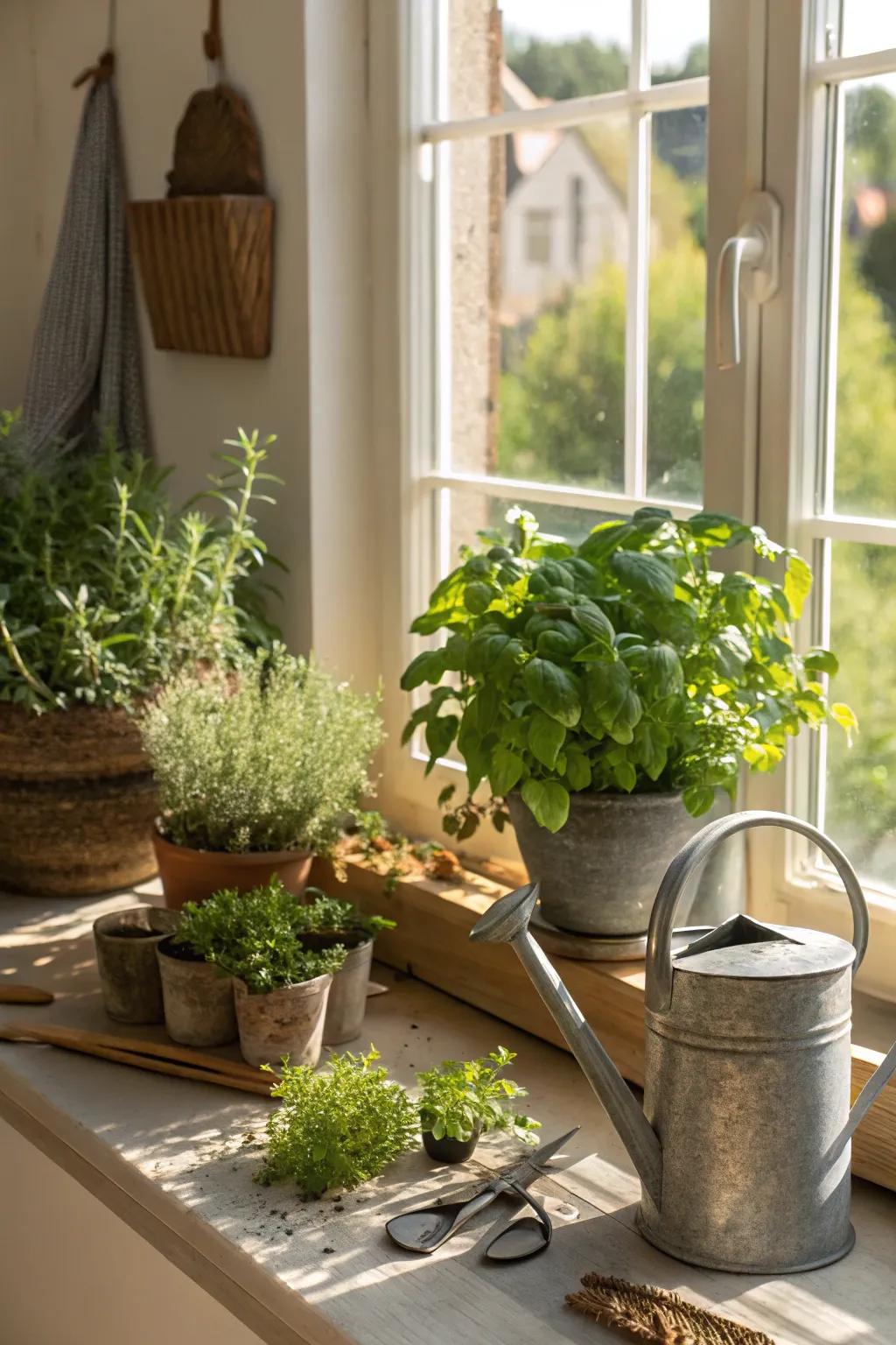 A thriving herb garden that spices up both the kitchen and family life.