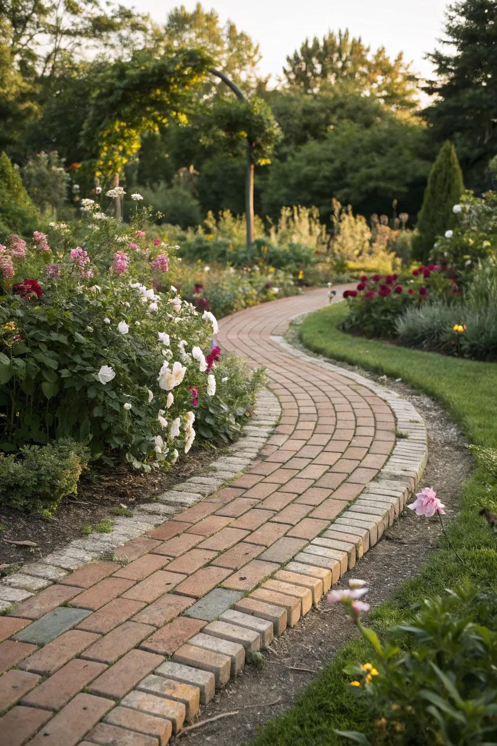 Reclaimed materials make for beautiful and budget-friendly paths.