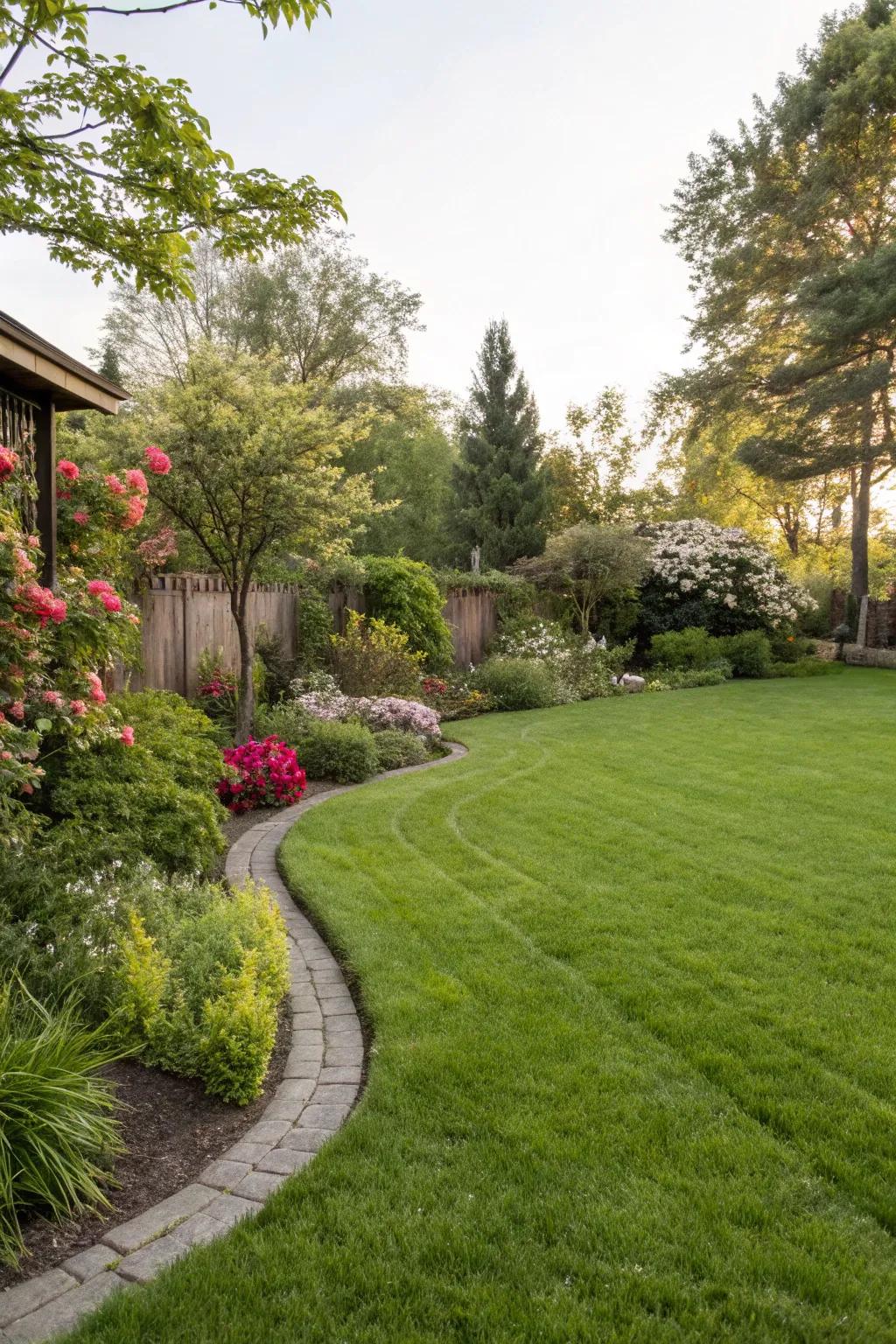 Rich greenery introduces a hint of innate elegance to your Hamptons-style backyard.