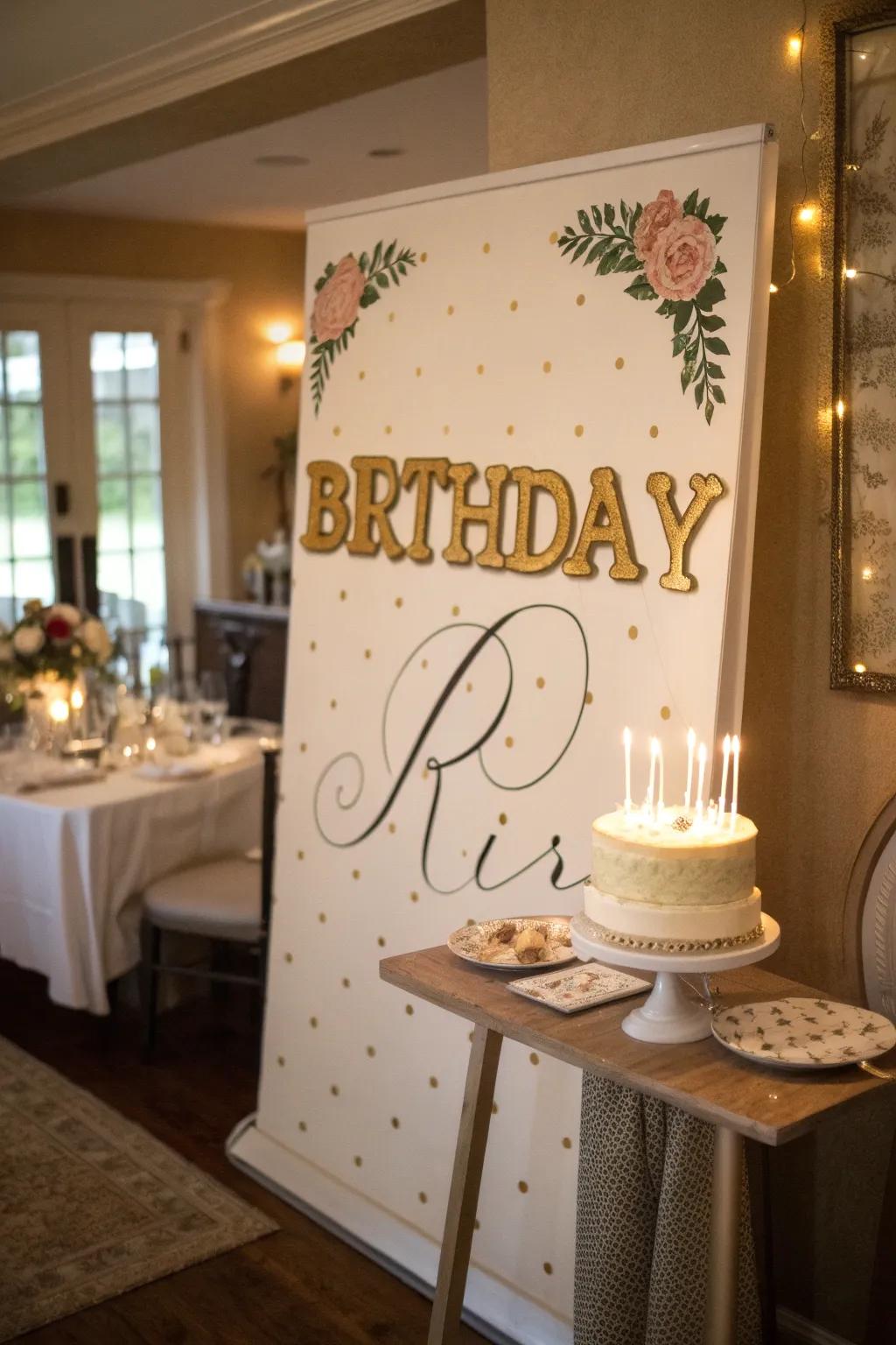Personalized name features contribute a special touch to birthday signs.