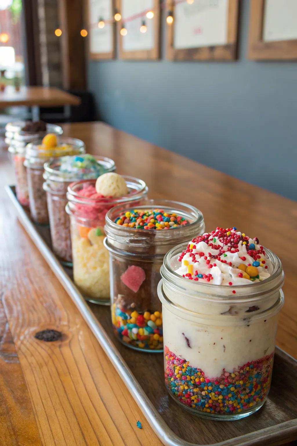 A colorful and inviting toppings bar ready for guests.