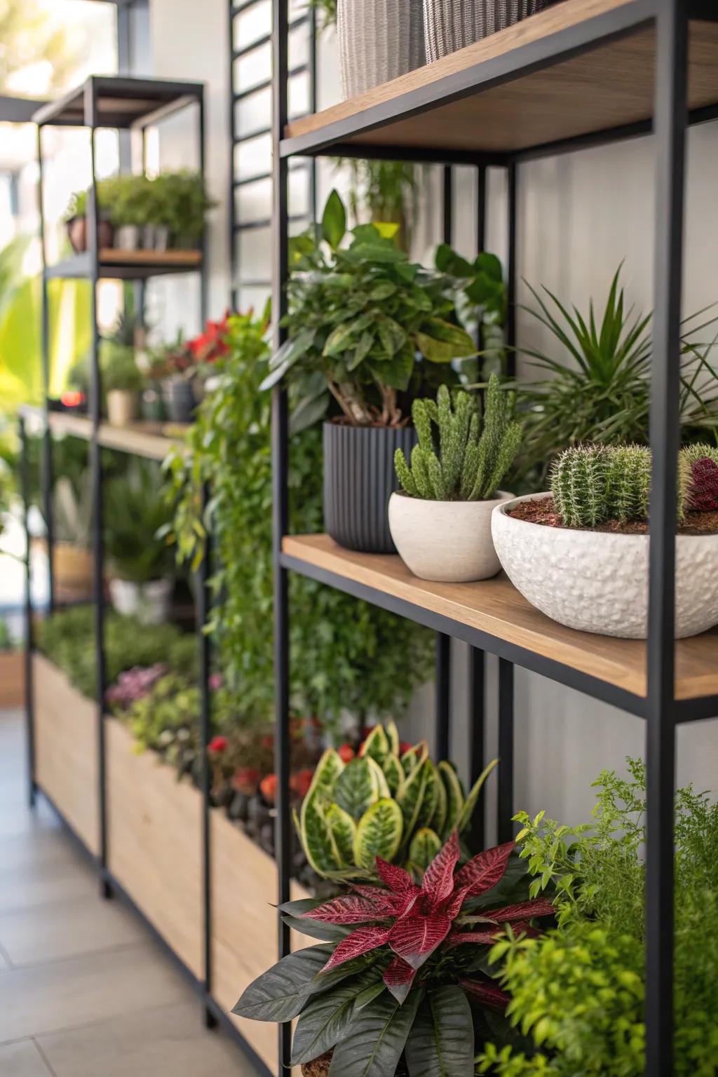 Transform your shelves into a vibrant green exhibit.