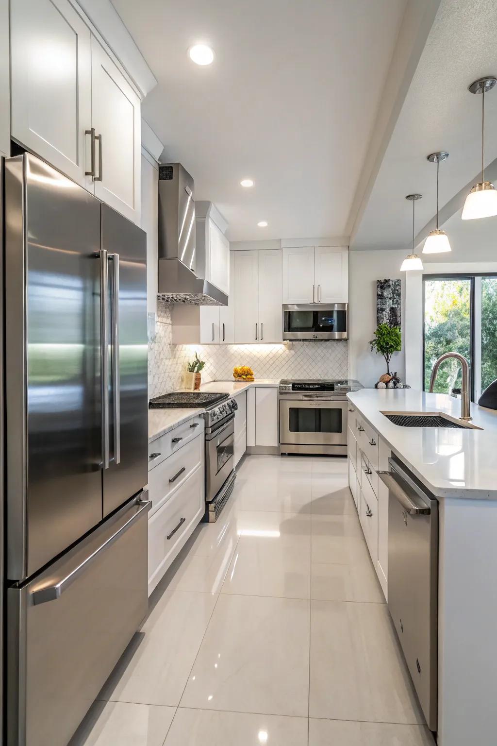 Modern appliances blend seamlessly with contemporary kitchen designs.