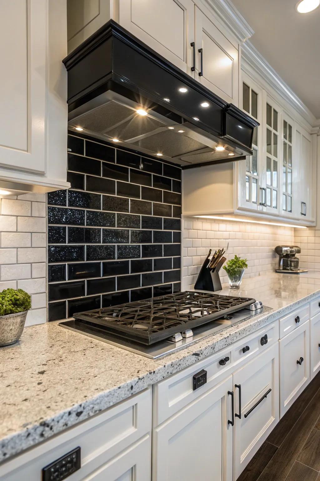 A high-gloss finish brings a sleek elegance to this kitchen.