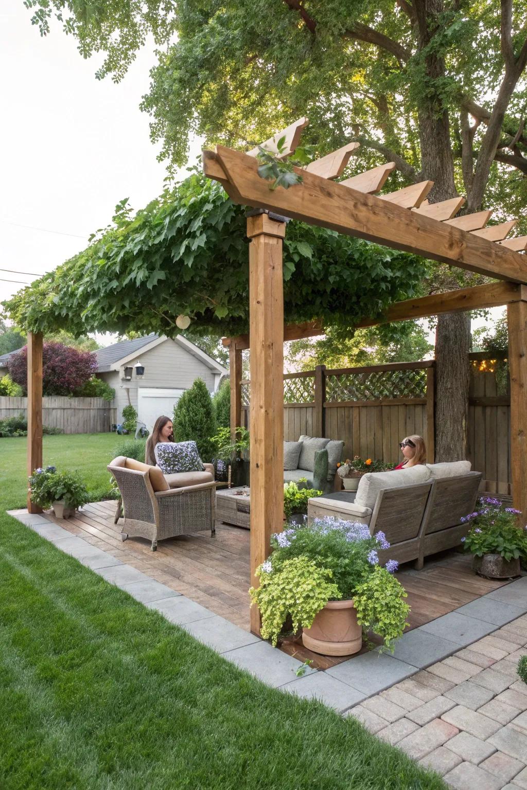 A DIY pergola adds structure and style to your space.