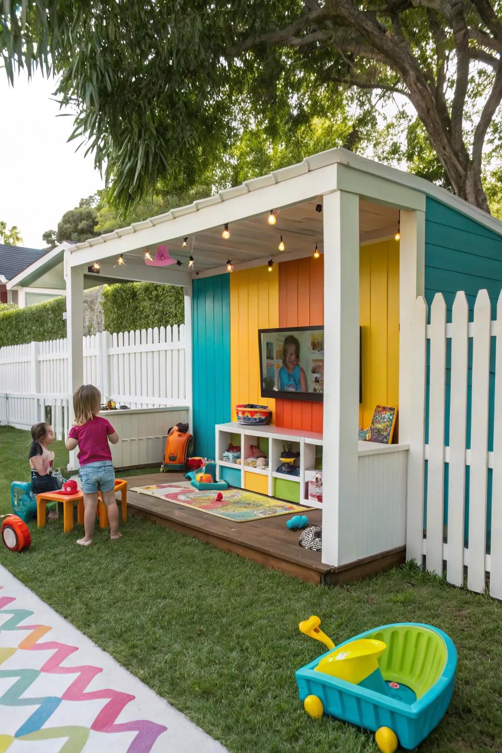 Create a lively space for the whole family with a vibrant TV enclosure.