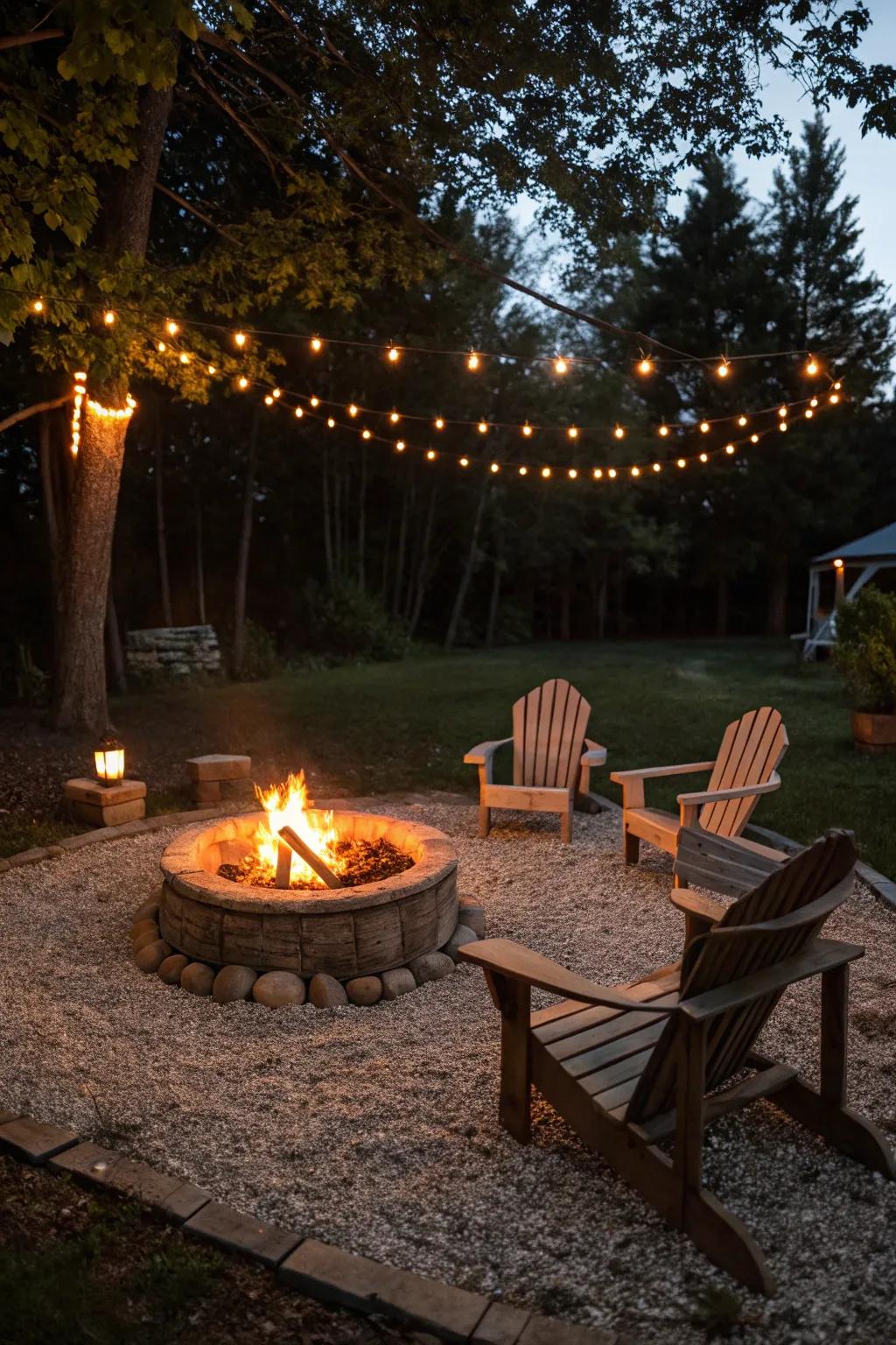 A welcoming fire pit area with rustic charm.