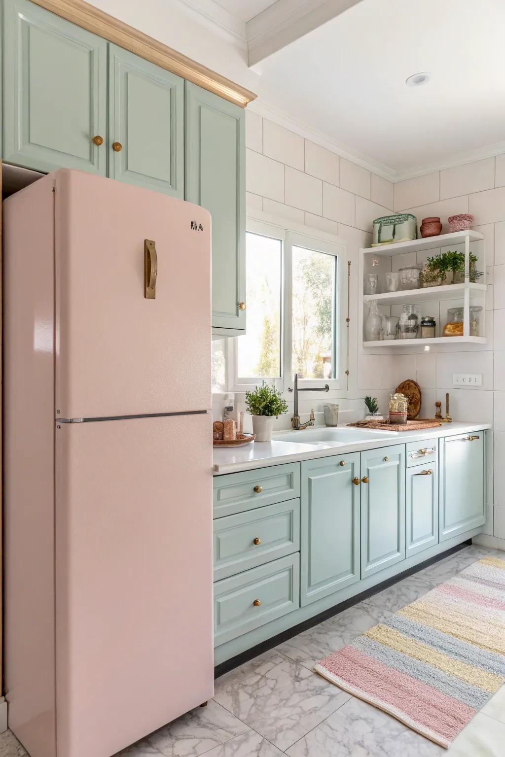 Color coordination in the kitchen creates a seamless and inviting atmosphere.