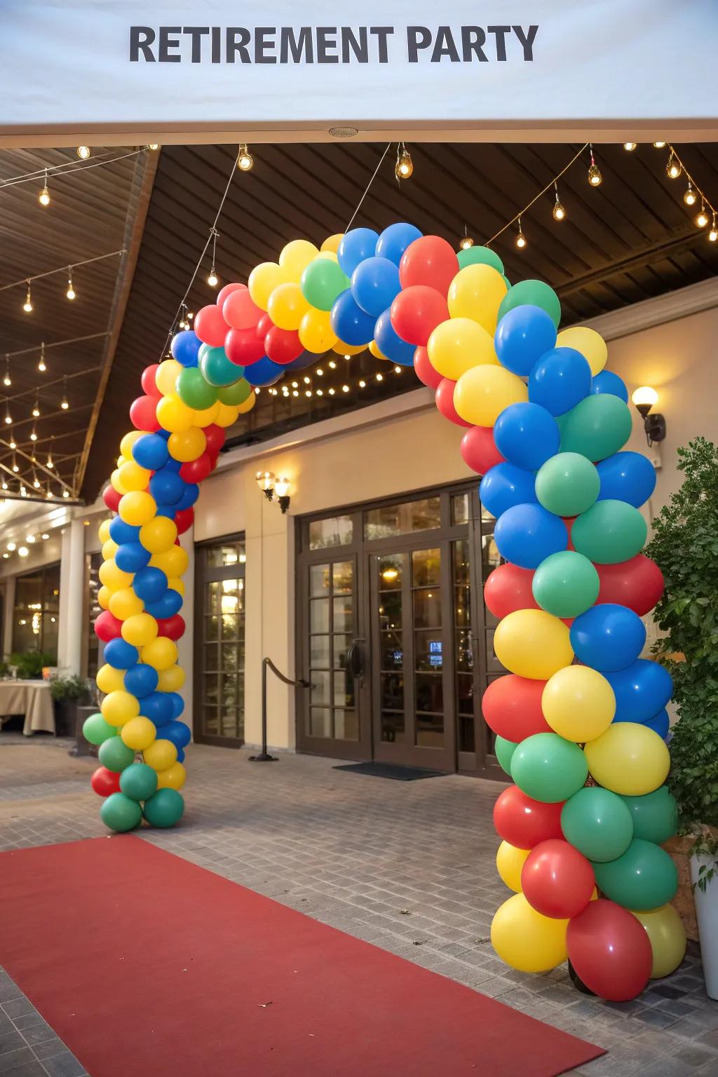 Balloon arches make a striking entrance statement.