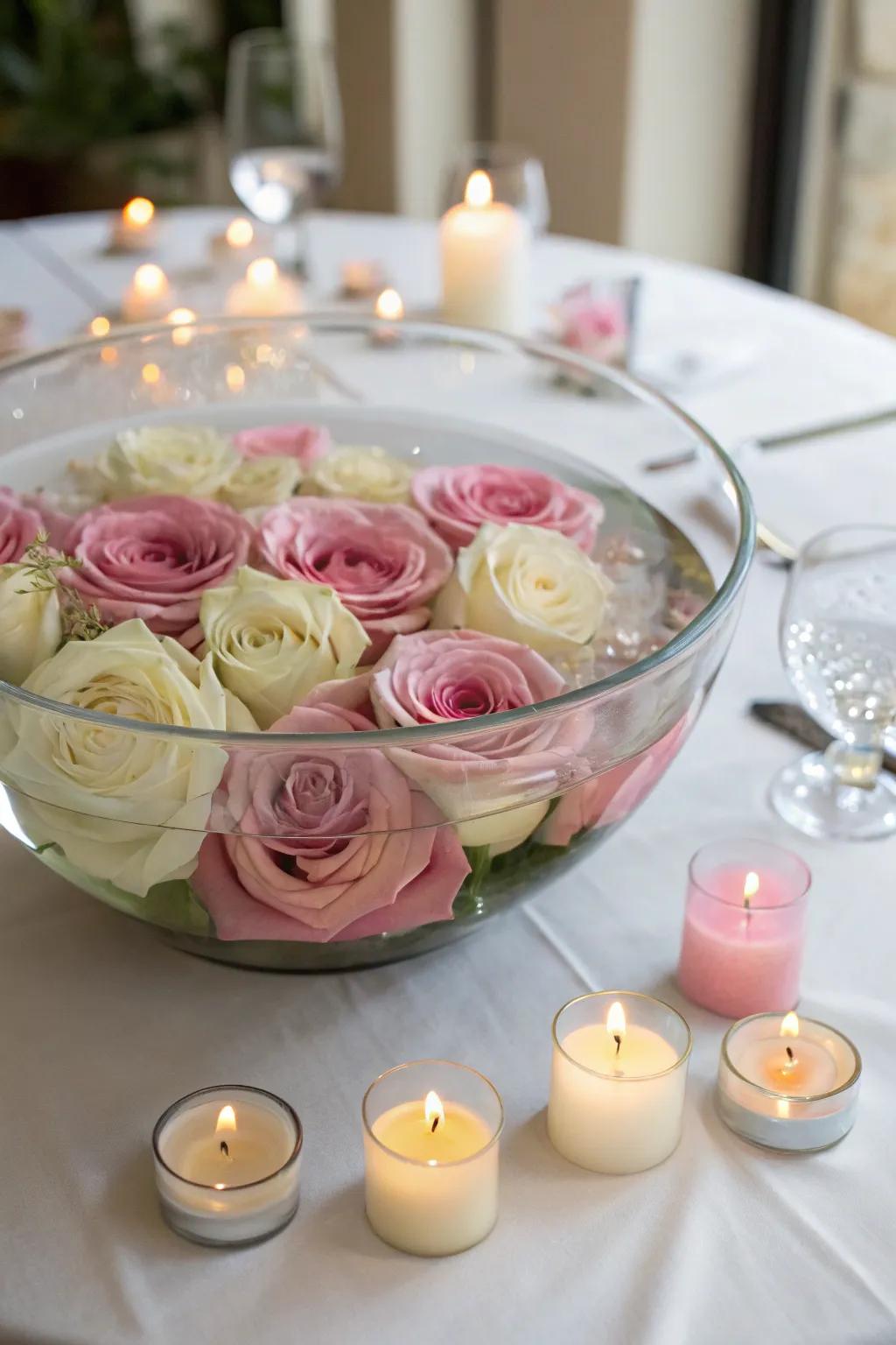 Enchanting Floating Rose Centerpiece
