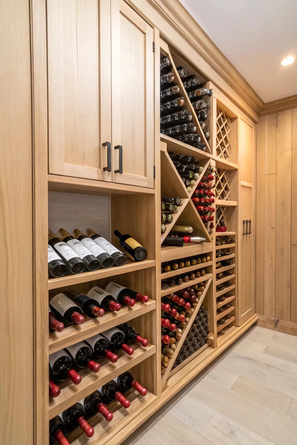 Vertical storage solutions maximize limited space.