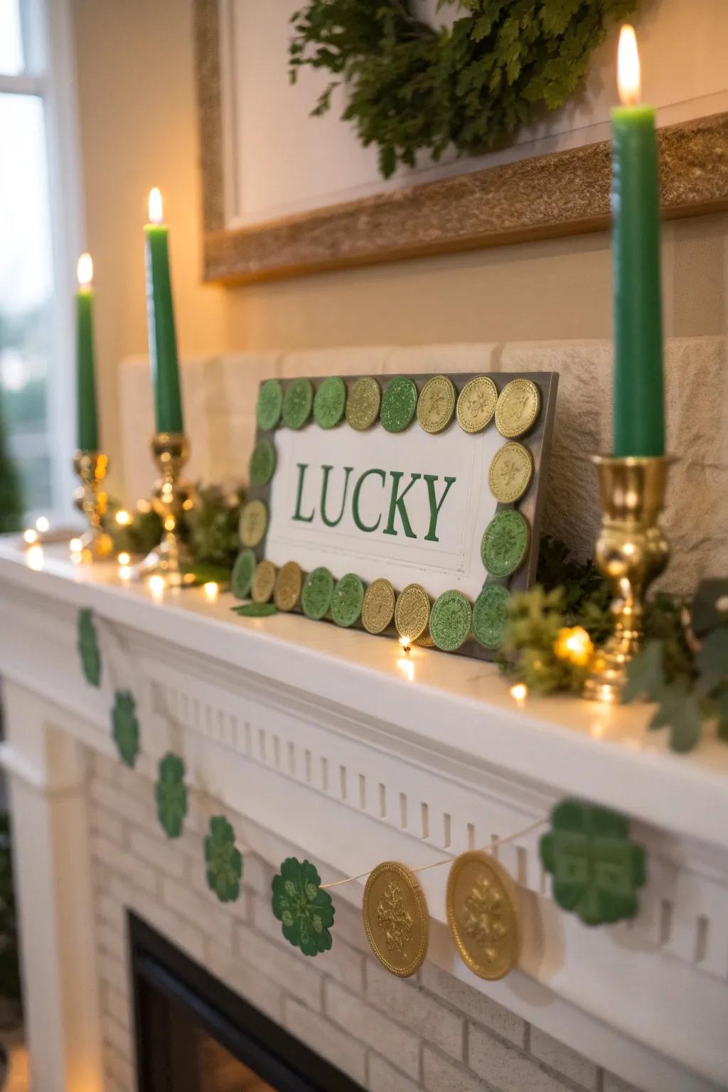 Bring luck to your home with a festive mantel display.