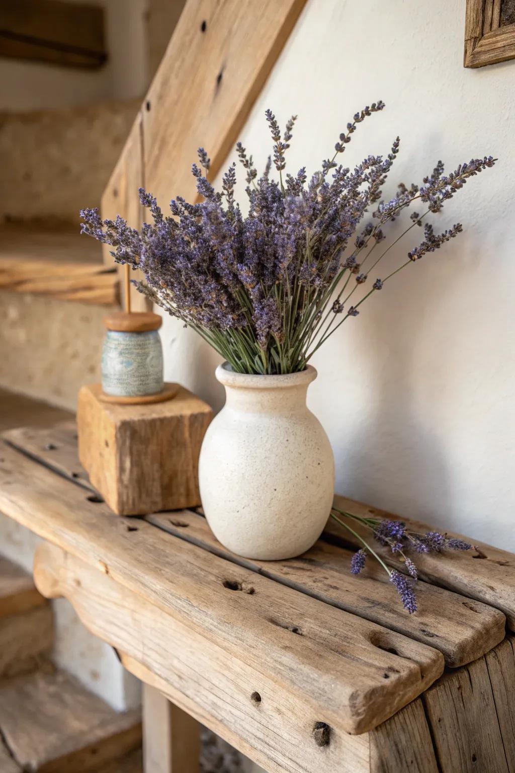 Infuse your space with rustic charm using dried lavender.