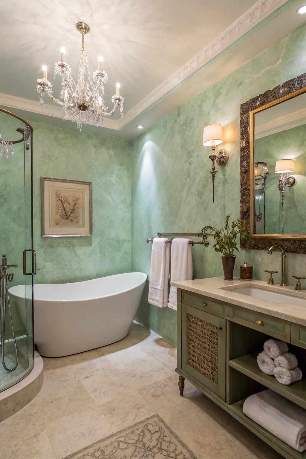 Create a spa-like retreat with calming Venetian plaster walls.