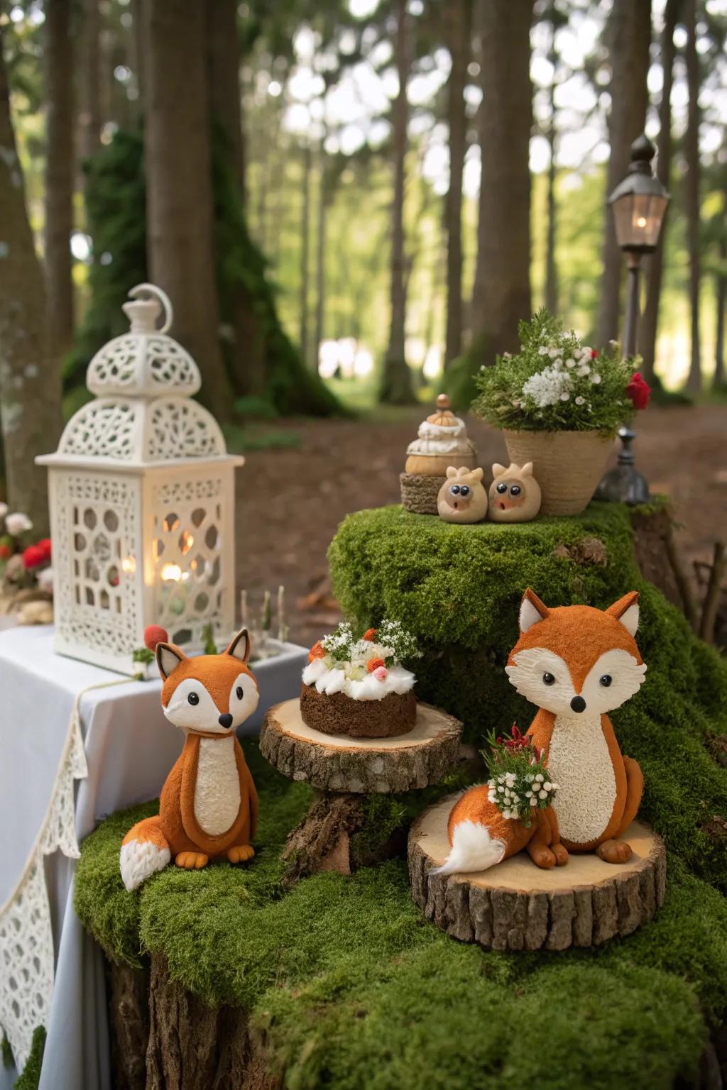 Add charm with woodland creature decor.