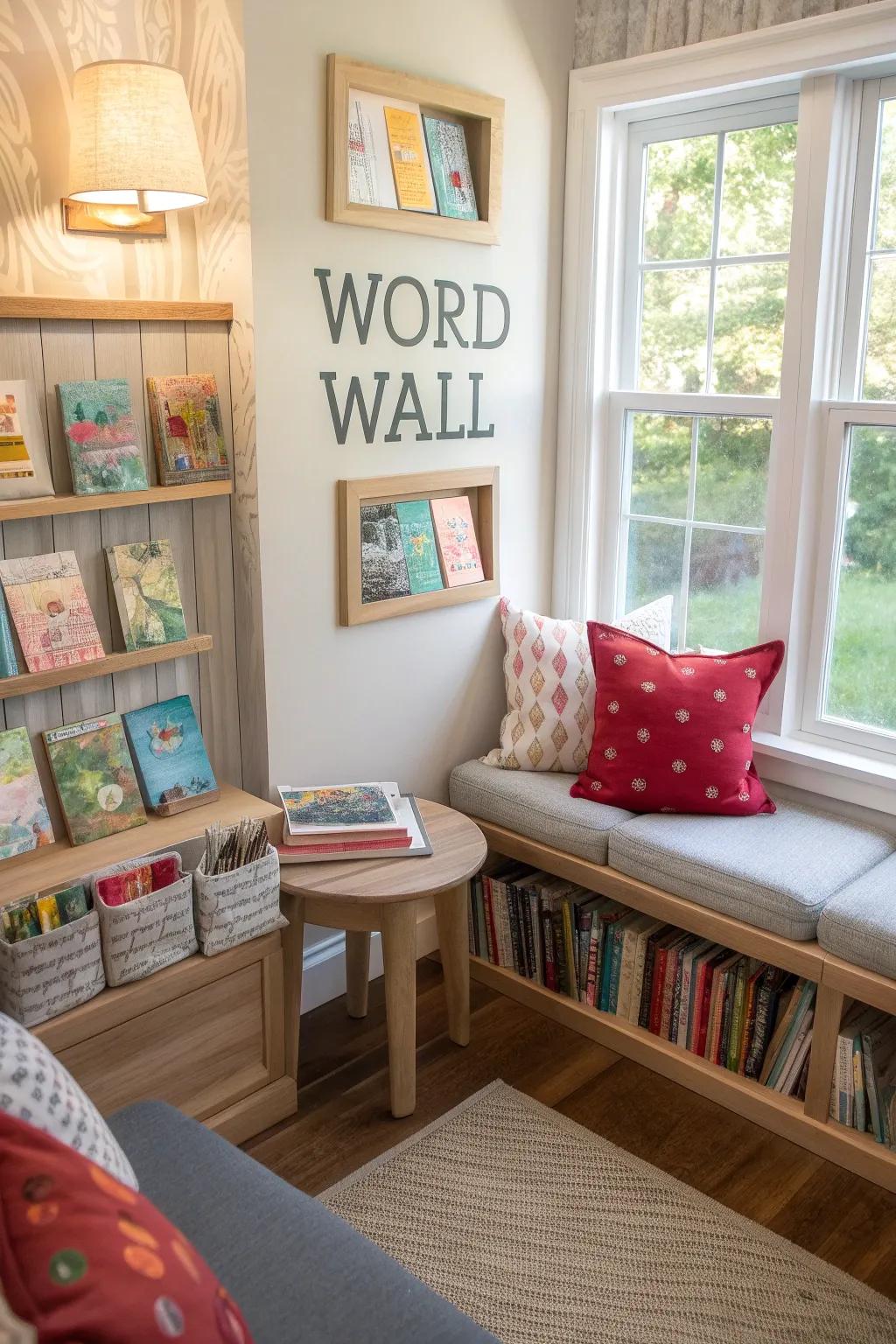 Engage with words through interactive elements on your wall.