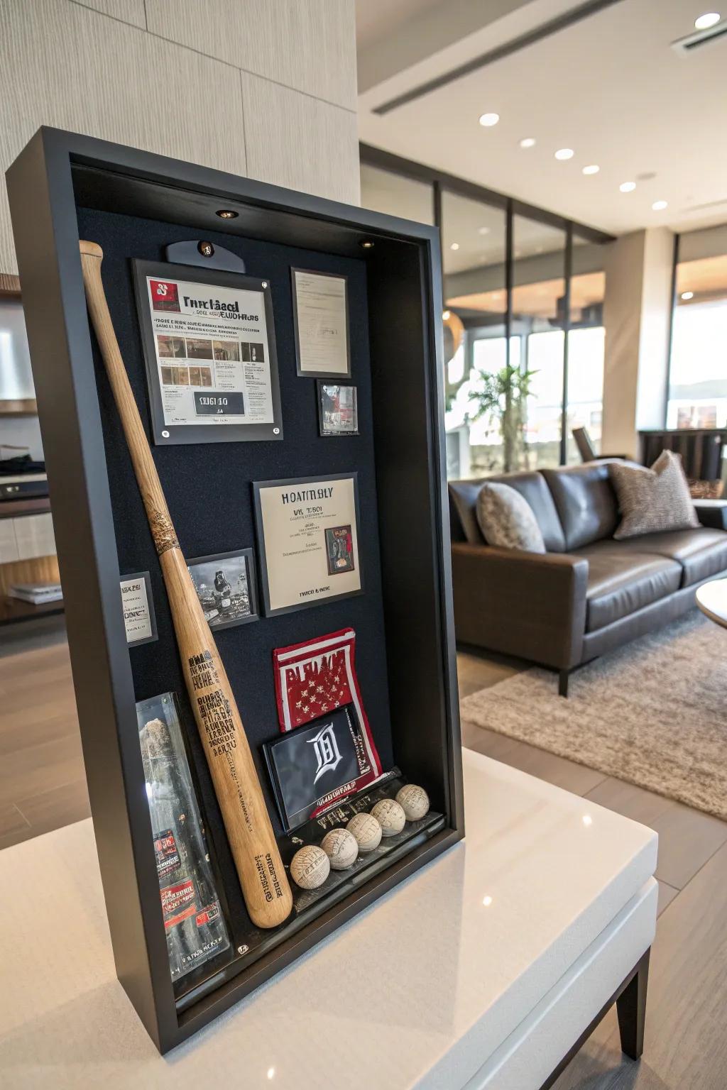 A shadow box tells your baseball story.