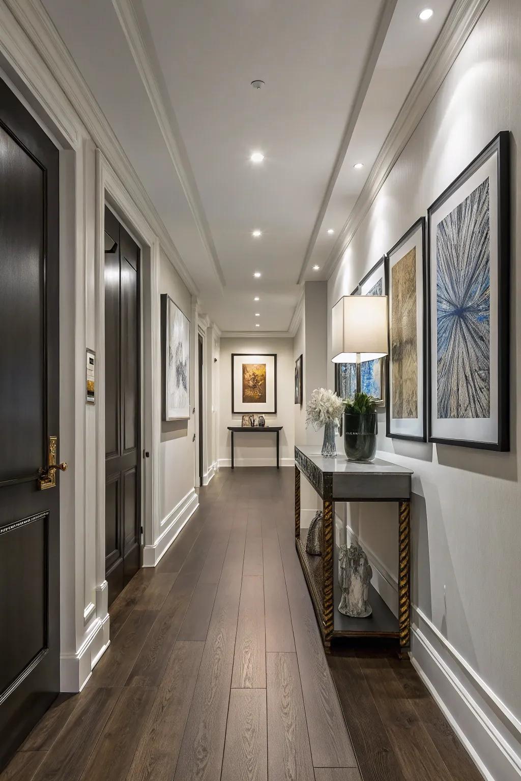 Elegant hallway with versatile laminate flooring