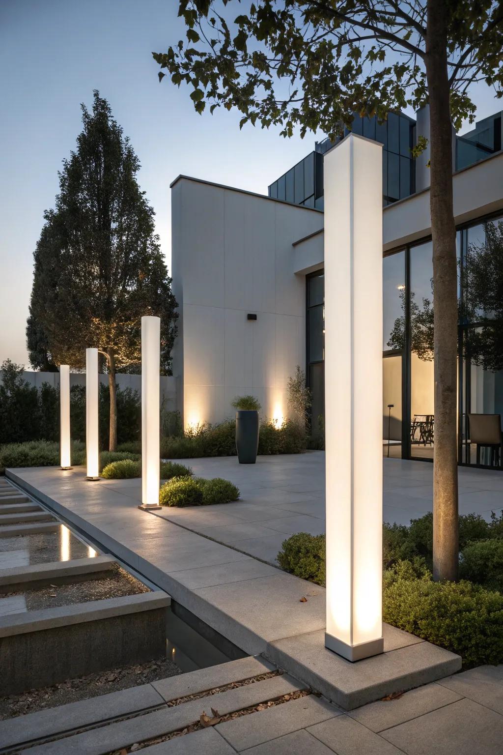 Achieve a sleek modern look with minimalist column designs.